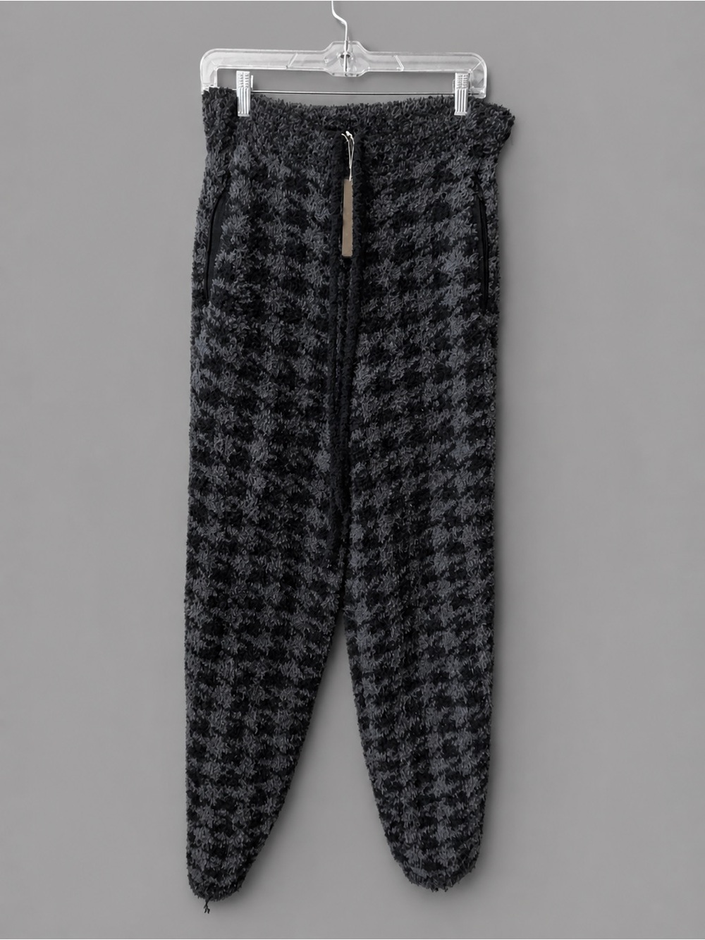 Skims Cozy Knit Onyx Houndstooth Fleece Joggers Lounge Pants Women's S/M